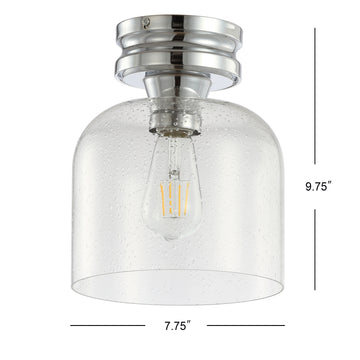 Domenic 7.75" Metal/Glass LED Flush Mount - JONATHAN Y